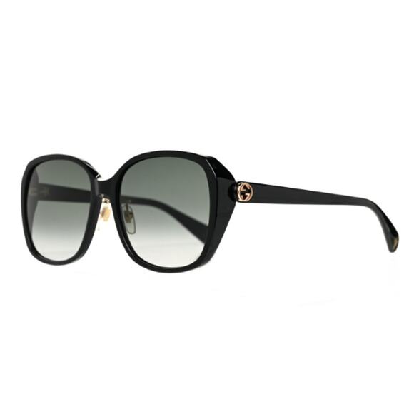 Gucci GG0371SK Black Frame Gray Lens Rectangle Sunglasses Women - Picture 1 of 5
